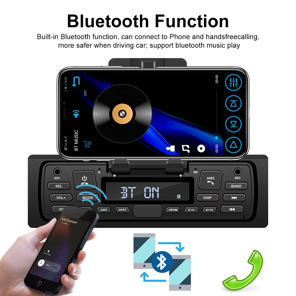Автомагнитола AMprime 12 в автомобильное радио Bluetooth 1 din автомобильный стерео плеер