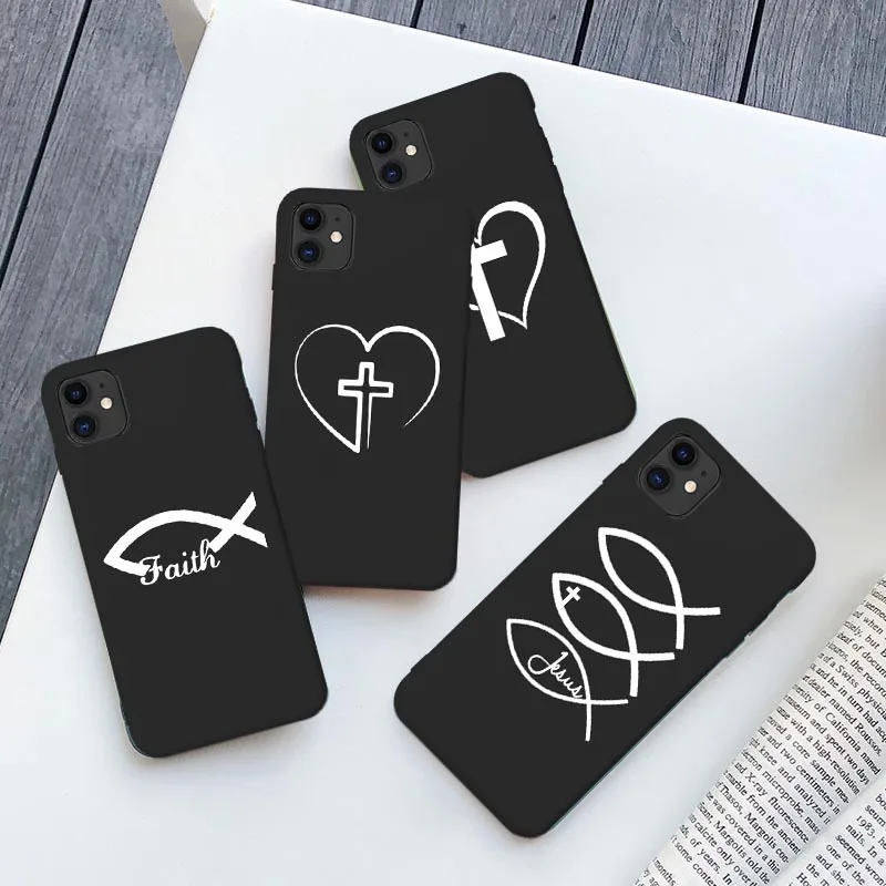 Faith Christian Religious Jesus back Soft Matte Phone Cases For iPhone 6s 8 7 Plus 11 12 13 Pro X XR XS MAX SE2020 Back Cover