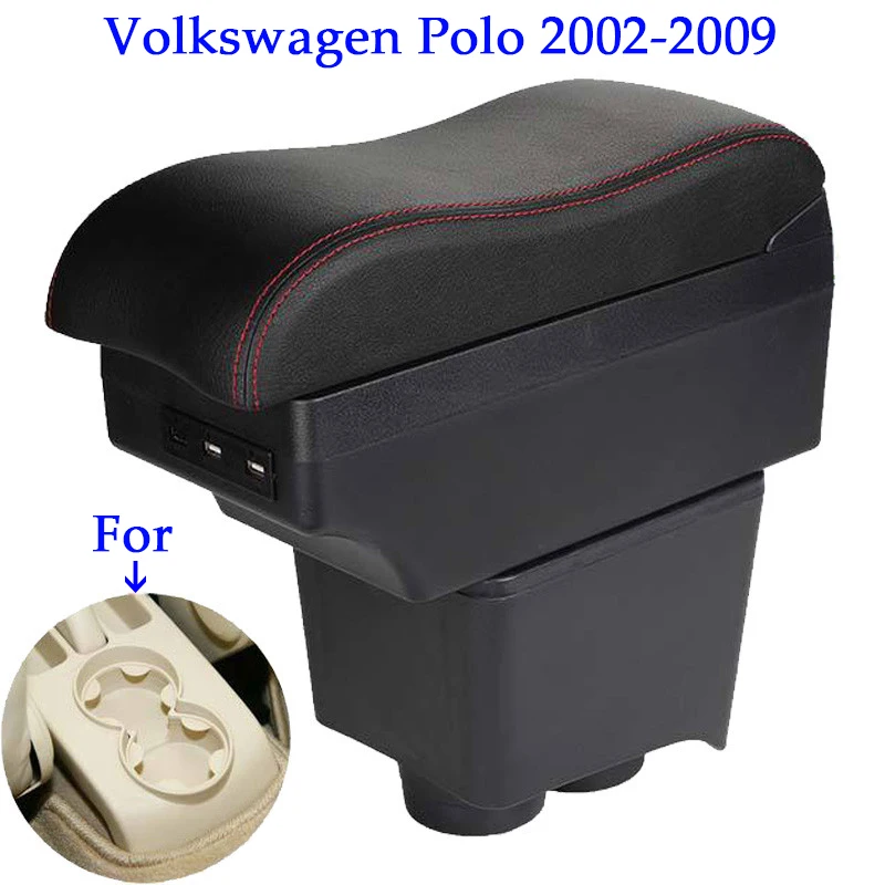 

For Volkswagen Polo armrest box VW Polo 9N 3 car 2002-2009 storage retrofit parts box interior accessories decoration center USB