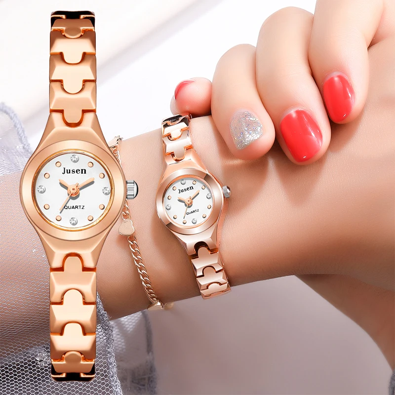 Relogio Montre Homme браслет кварцевые часы для женщин Роскошная роза любовь сердце бренд