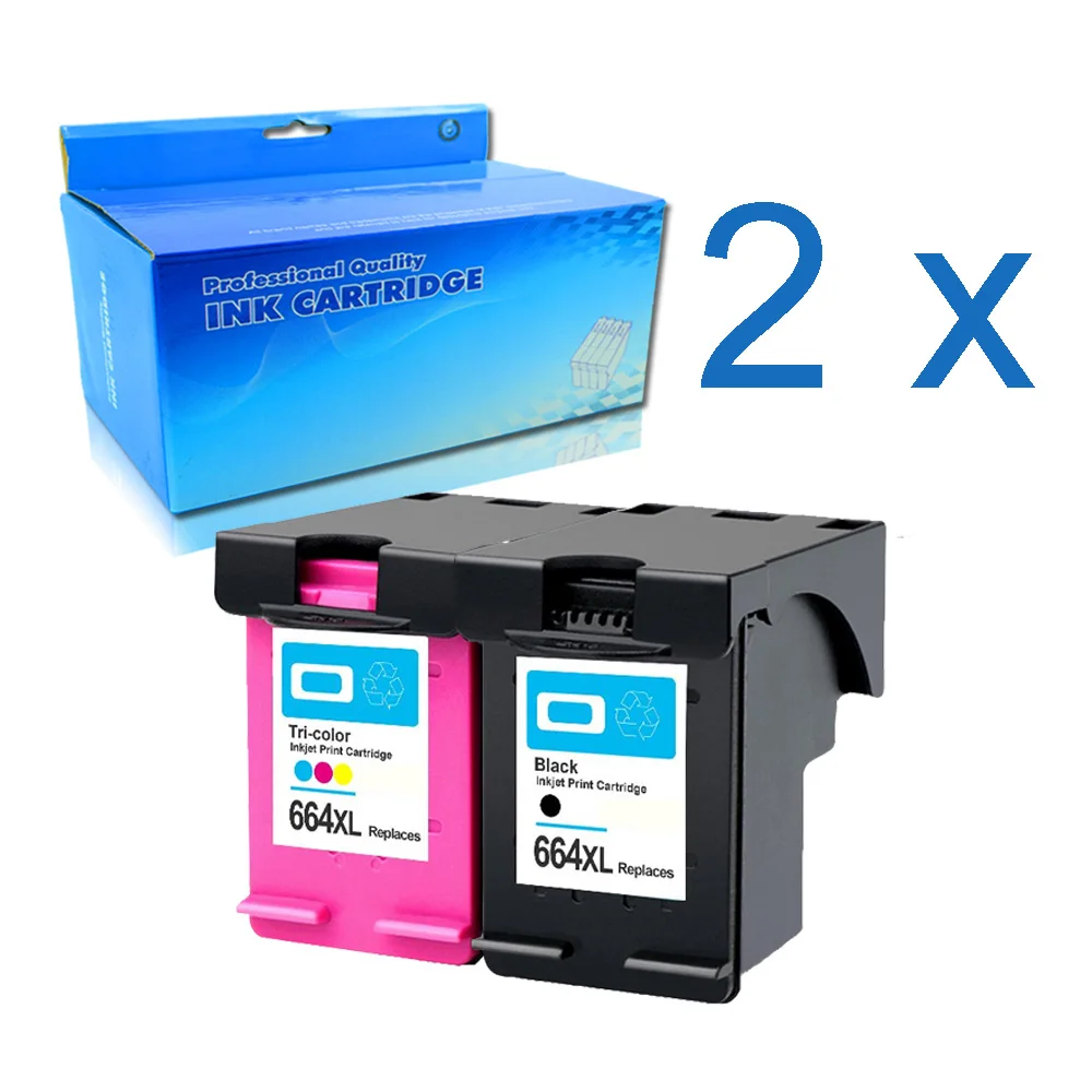 2Pk совместимый для HP 664 664XL чернильный картридж Deskjet 1115 2135 3635 2138 3636 3638 4535 4536