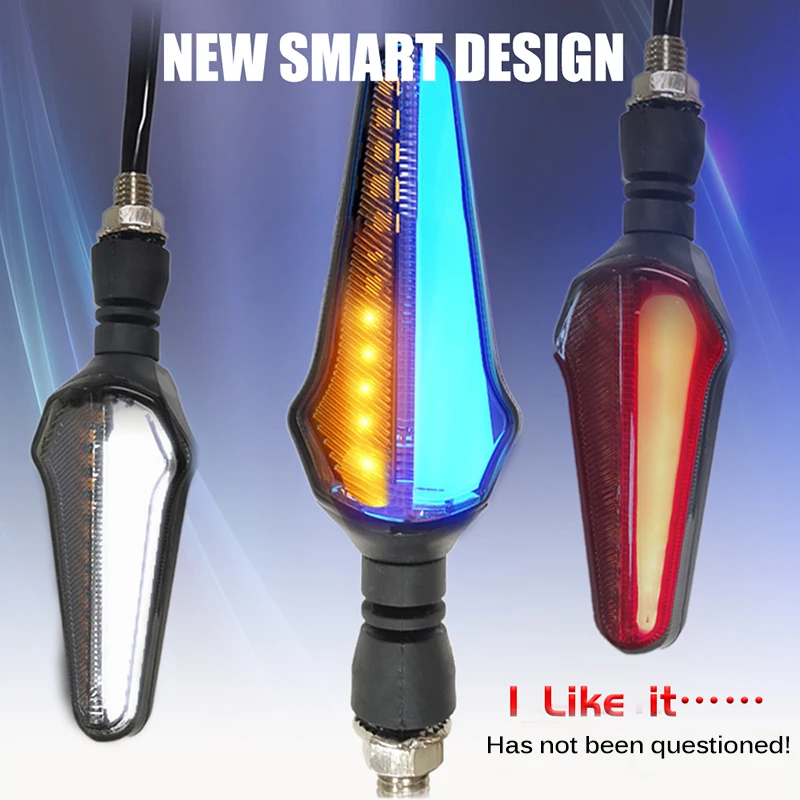 Super Bright Motorcycle Indicators Flowing Turn Signal Lights Universal 12 LED Bi-color |