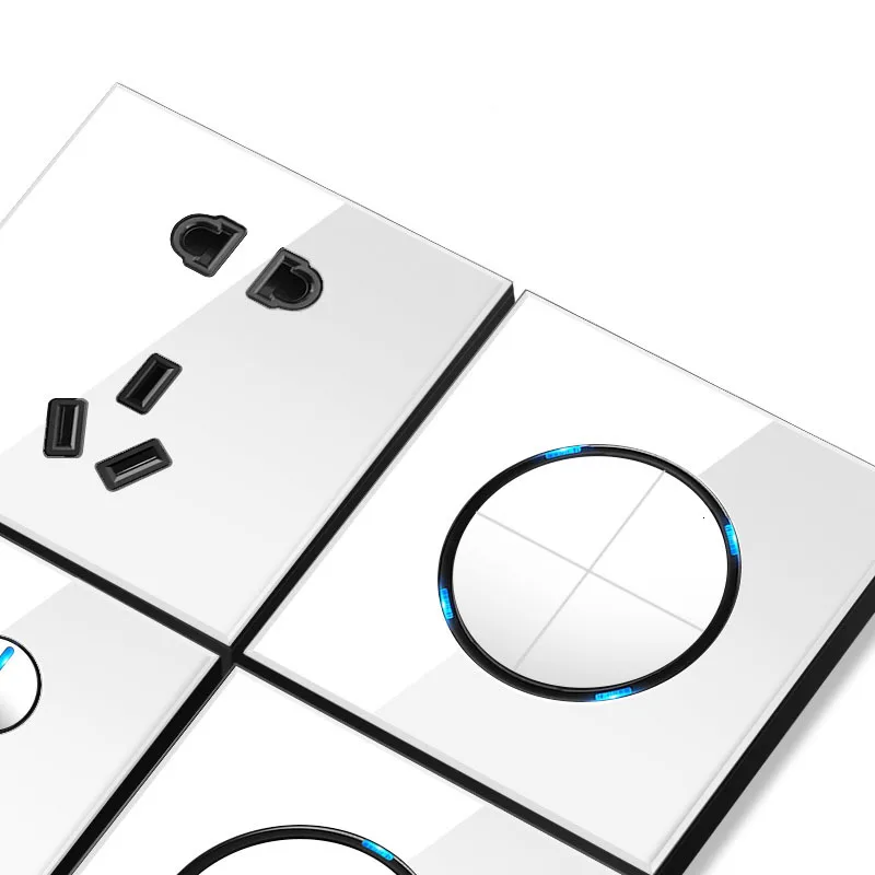 Настенный выключатель из закаленного стекла светодиодный светильник 1/2/3/4