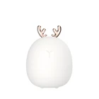 Светодиодный мультяшный силиконовый ночник в виде кролика с оленем, сенсорный перезаряжаемый Рождественский атмосферный светисветильник светильник