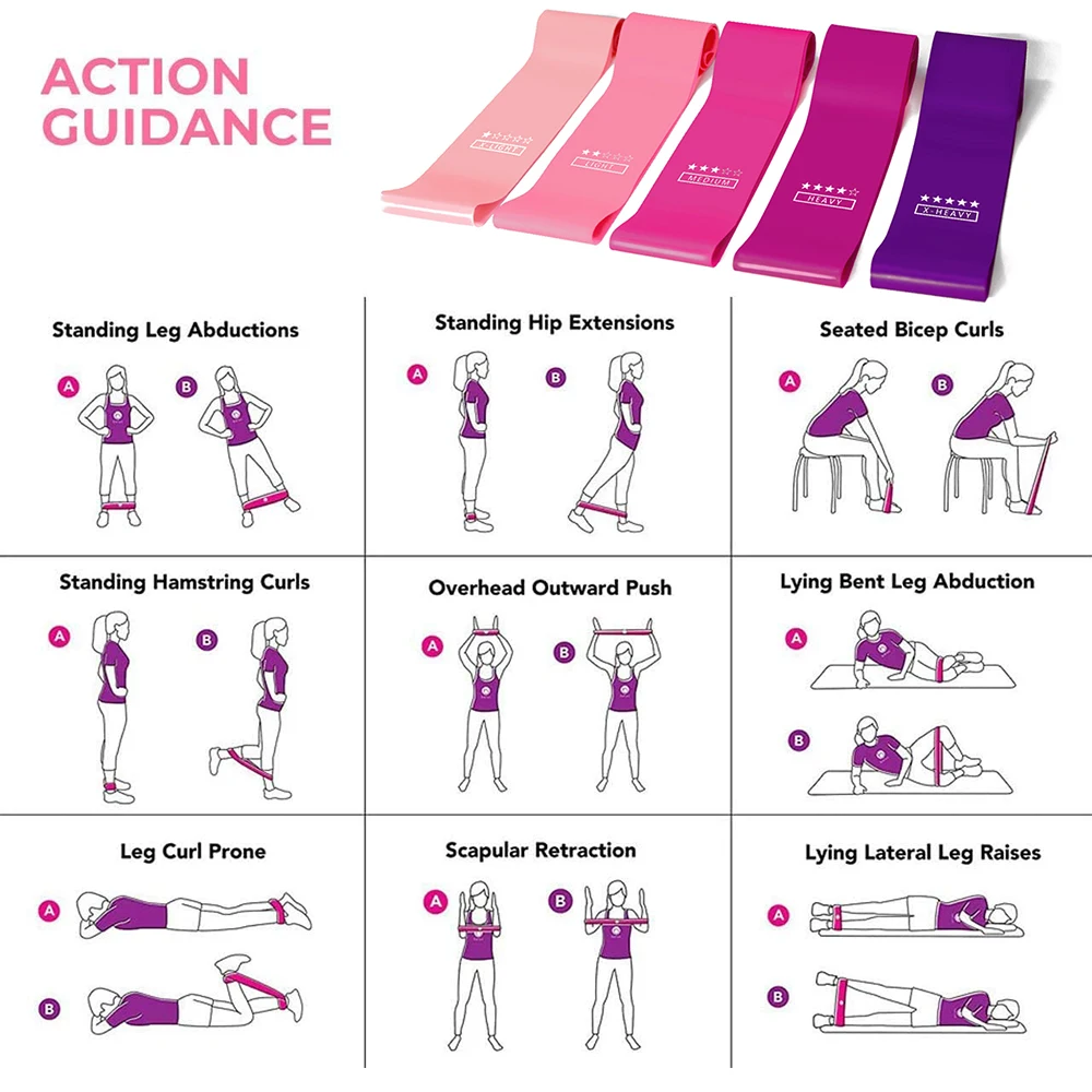 Набор эластичных эспандеров для йоги оборудование тренировок в помещении