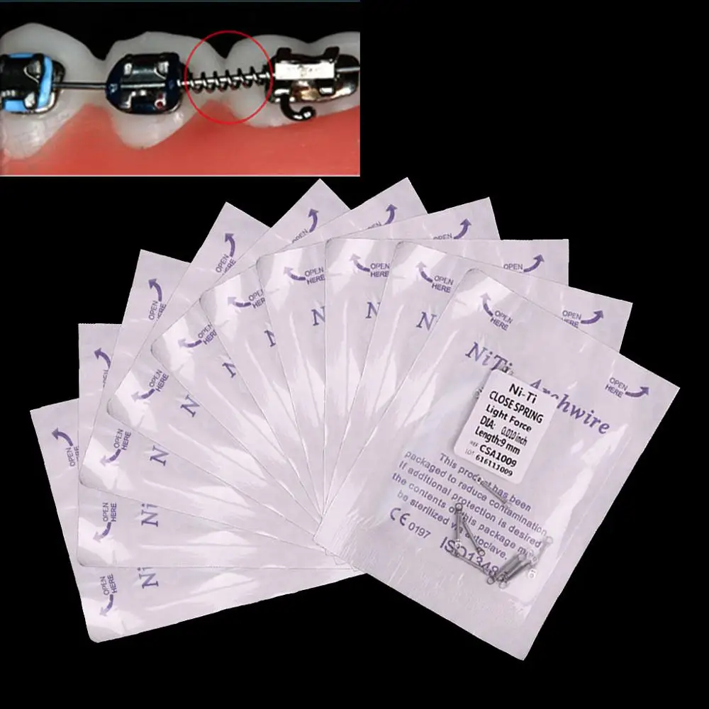 100 шт./10 упаковок зубная замкнутая спиральная пружина высококачественный сплав