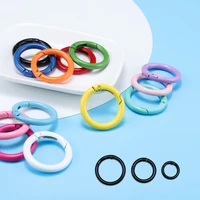 5pcs multicolor metal spring clasps openable round carabiner keychain bag clips hook dog chain buckles connector for diy jewelry