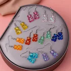Серьги-подвески в виде мишек женские, смешные Висячие мини-серьги-гелевые разноцветные, с милыми зверюшками, ювелирное изделие, 1 пара