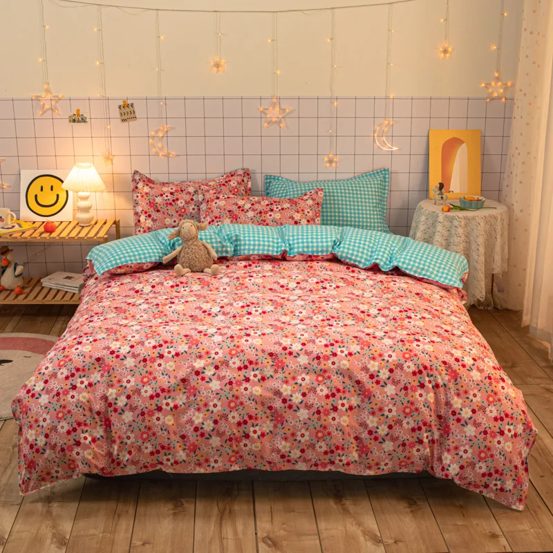 

Chinese Small Floral Pattern Bedding Set ,200x230 Duvet Cover Pillowcase 3pcs,240x210 Duvet Cover,Extra Large Quilt Cover