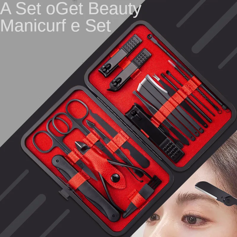 

18/20 Pcs Nail Clippers Kit Stainless Steel Compact Portable Complete Multi-Purpose Nail Cutter Scissor Manicure Pedicure Tools