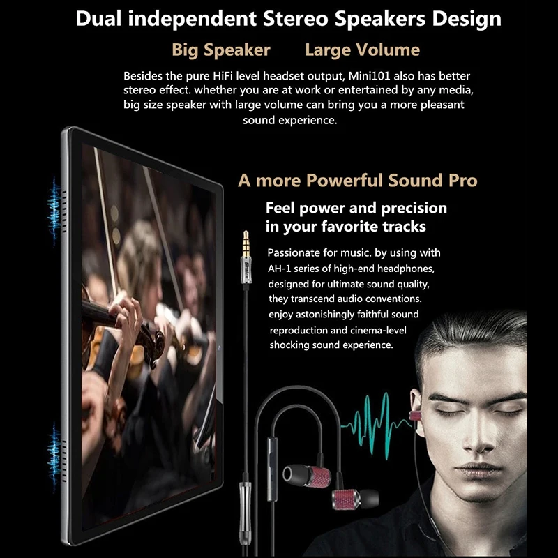 

Binai Mini101 10.1 Inch 4G SC9863A 4GB+64GB 1280X800 Android 10 8MP Camera 2.4G+5.0G Bluetooth 5.0 Tablet