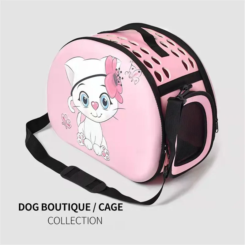 

The new cartoon pet bag single shoulder diagonal portable breathable bag can be folded out and convenient cage