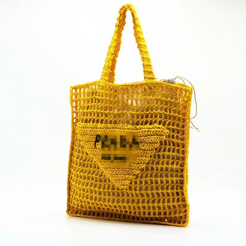 

2021 New Woven Bag Hollow Beach bag Straw Handbag Woven Bags for Women Desingner Luxury Beach Female Tote