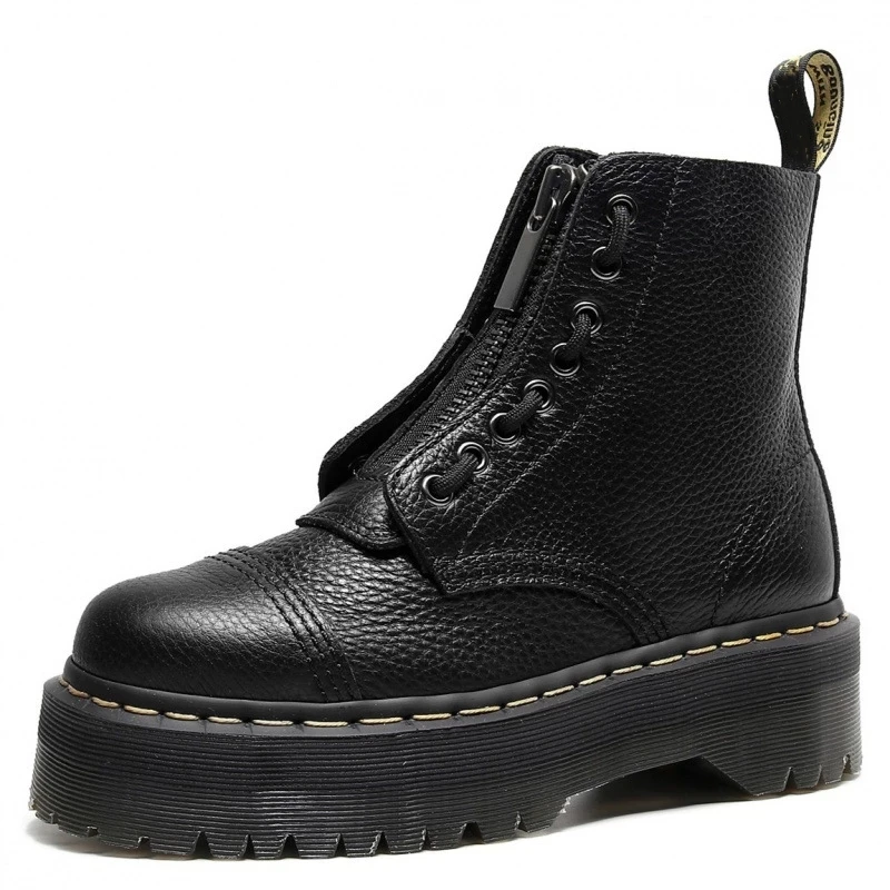

Women Genuine Leather Marten Boots Women's Ankle Platform Lining Female Booties Shoes Woman Casual Chunky Ladies Shoes Hot Sale