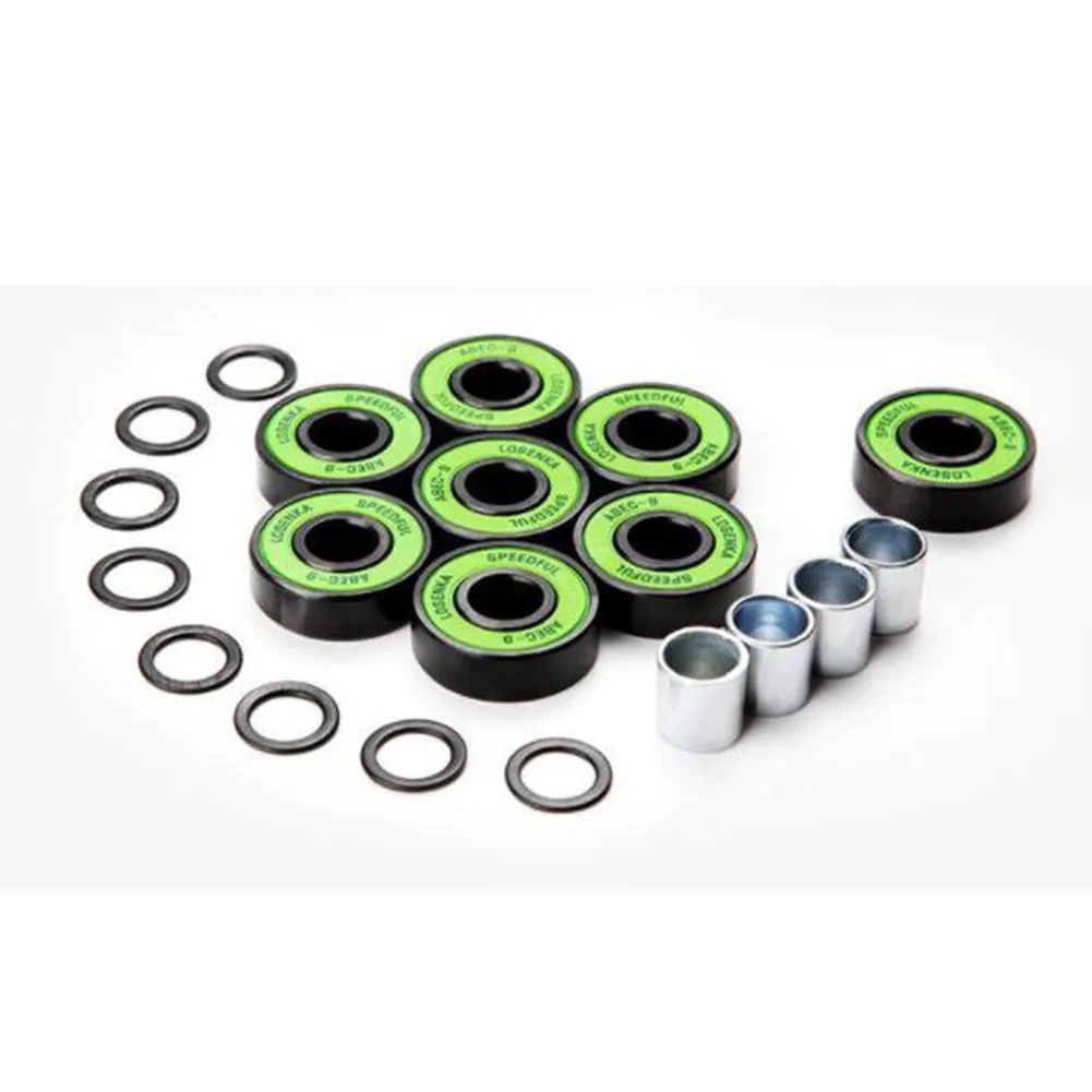 

8Pcs ABEC-9 Skateboard Rotate Speed Bearing+Sleeve+Slide Wire Longboard Set Skateboard Bearing Professional Speed Kit Parts