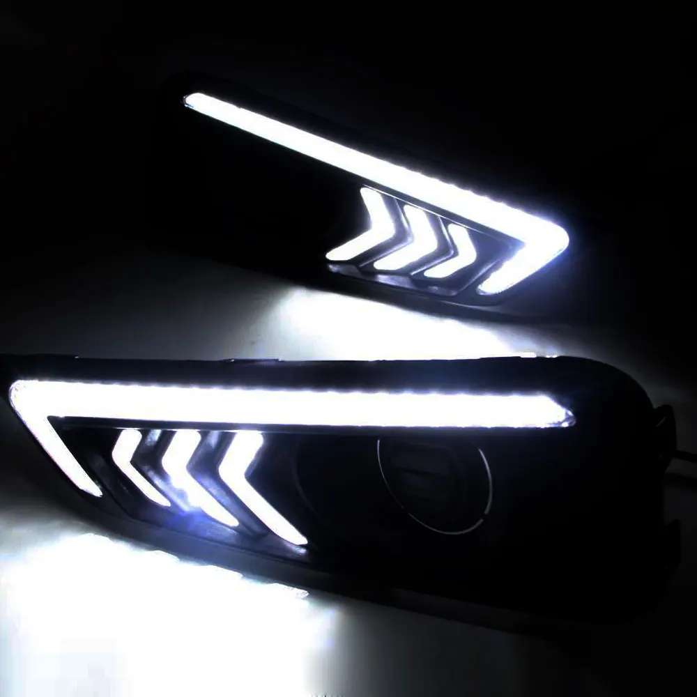 Дневные ходовые огни светильник LED DRL для Honda City 2015 2016 левый и правый туман крышка