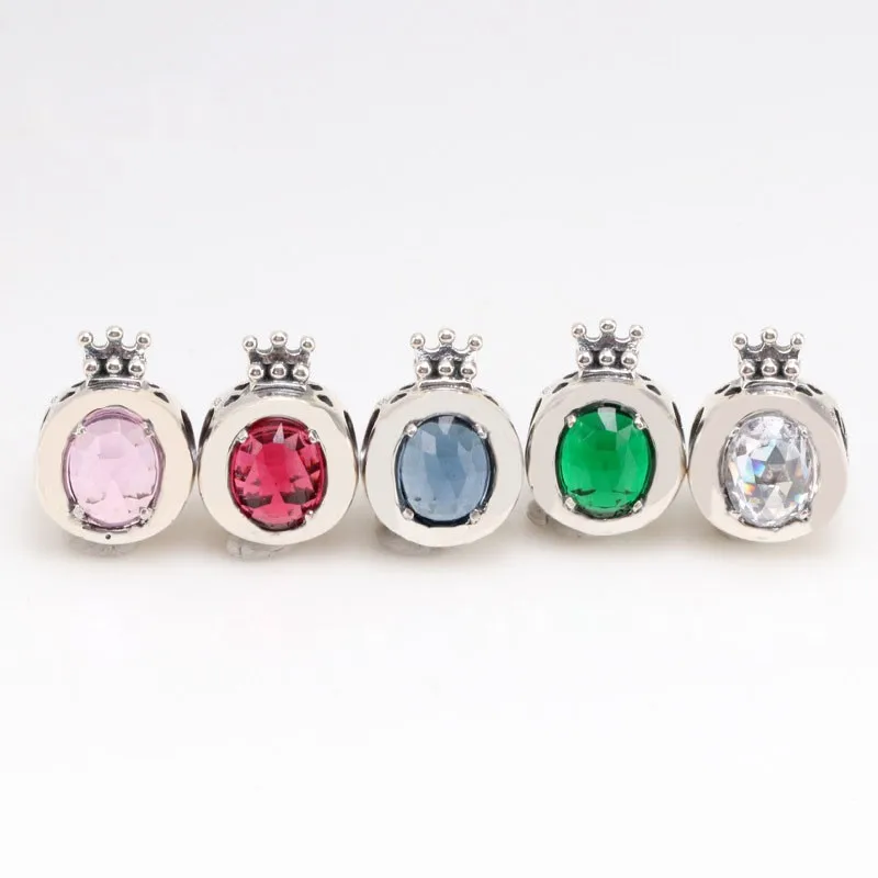 

Authentic 925 Sterling Silver Beads New Transparent Crown Cymophane Beads Fit Original Pandora Bracelet For Women Diy Jewelry