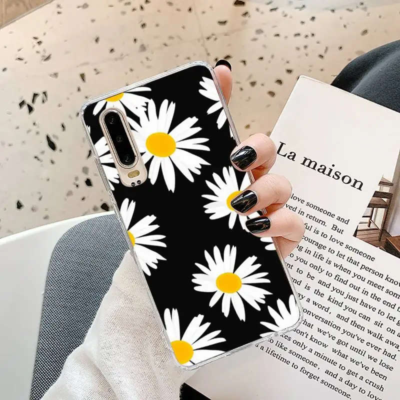 

dasiy chrysanthemum flower Phone Case Transparent for Samsung A71 S9 10 20 HUAWEI p30 40 honor 10i 8x xiaomi note 8 Pro 10t 11