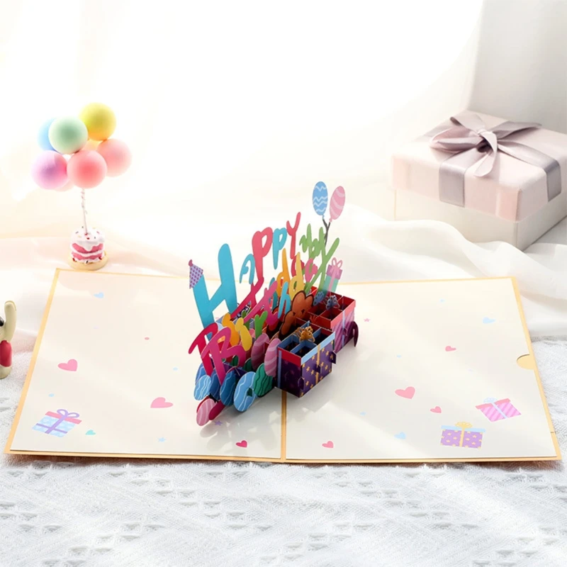 3D выдвижная открытка на день рождения открытки ручной работы почтовые подарки с