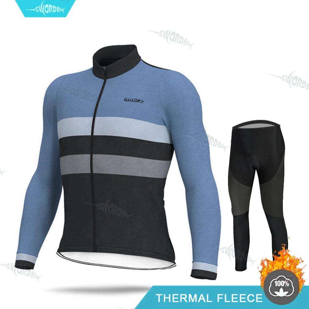 Normal Cycling Set Зимнее платье с длинными рукавами Велосипедная форма Aleing Pro велосипедной команды Джерси комплект Для мужчин MTB Термальность флисовая Зимняя дорога езда на велосипеде шорты для маленьких мальчиков, раздел-одежда для детей; футболки Ciclismo - Цвет: Normal Cycling Set