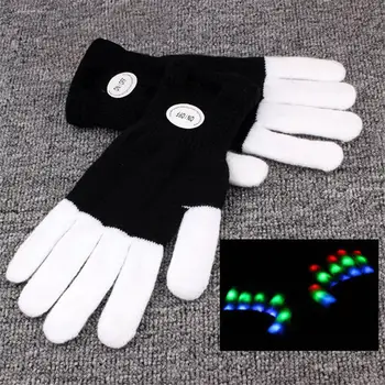 1pc LED Light Night Glowing Gloves Glitter Gloves For Entertainment Rave Party Glow Games Fun Glowing Gloves 4