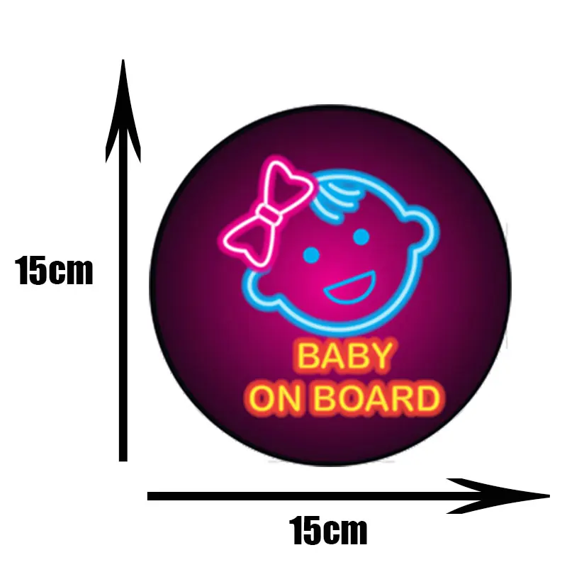 

Dawasaru Baby on Board PVC Car Stickers Tuning Cartoon Window Decals Automobiles Decoration Personalized Bomb Ornament,15cm*14cm