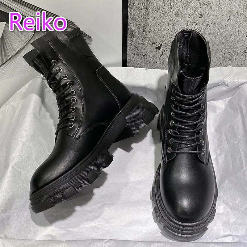 

2021 spring and autumn new handsome and thin can be laced thick-soled Martin boots high-top shoes women fashion boots
