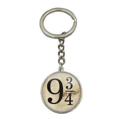 

2020 New Hot Sale 9 And Three-quarters Platform Time Gem Glass Keychain Metal Key Ring For Gift