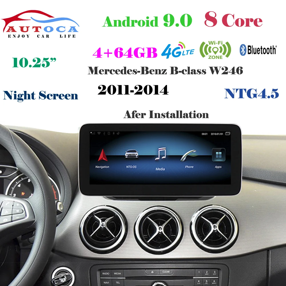 8 ядер 4G 10 25 &quotBlue Ray экран Android дисплей для Mercedes Benz B Class 2011-2014 W246 Gps Радио стерео