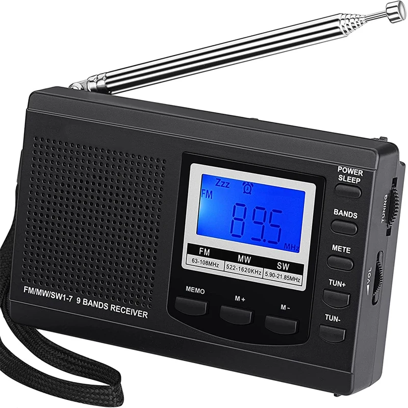 

Портативные AM FM коротковолновые Радиоприемники, часы-радиоприемники с аккумулятором и предустановленным режимом, будильник, цифровой тюне...