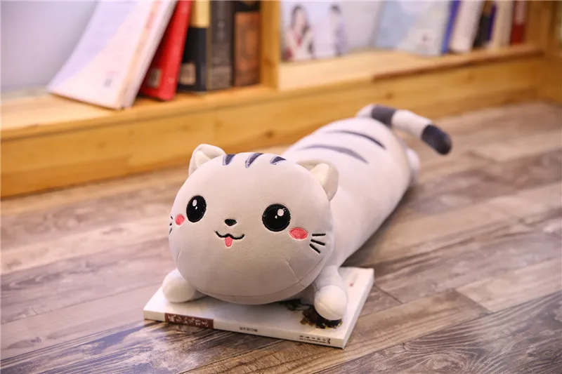 Милая длинная кукла кошки плюшевый Кот игрушечный диван подушка чучело кошка игрушка мягкая большая кукла Дети девочка подарок на день Святого Валентина