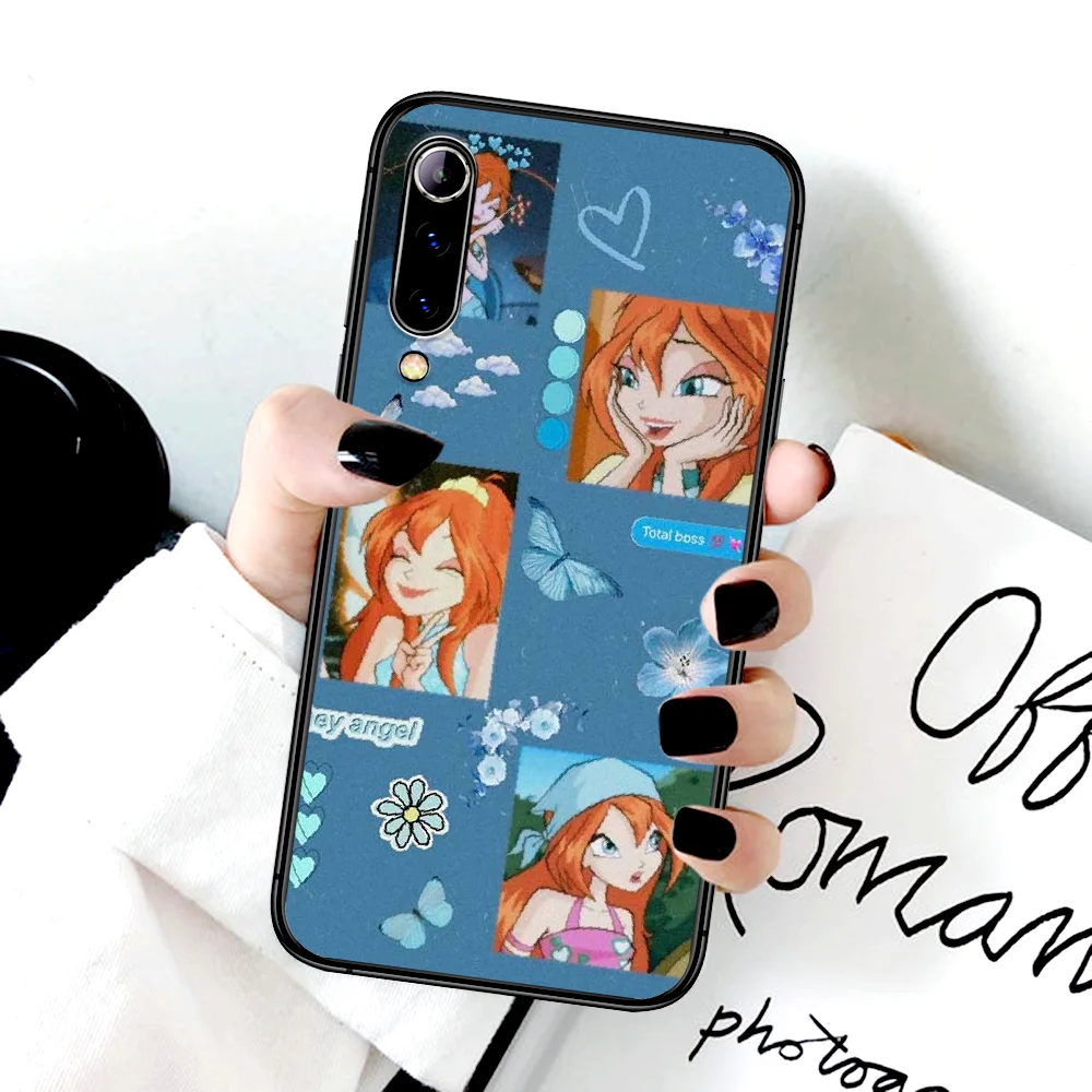 

Cute Girl Winx Clubs Phone Case For Xiaomi Mi Note 10 A3 9 MAX 3 A2 8 9 Lite Pro Ultra black Etui Luxury Coque Soft Cover 3D