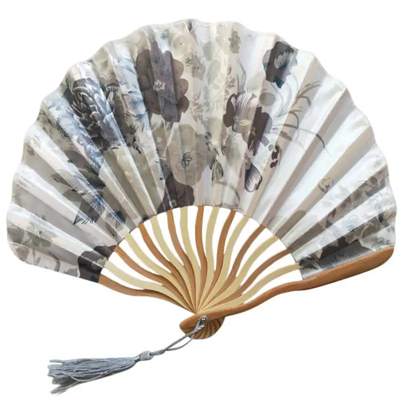 

Pattern Chinese Style Hand Held Fans Silk Bamboo Folding Fans Handheld Wedding Hand Fan Cool Bamboo Flower Personalized 19feb19