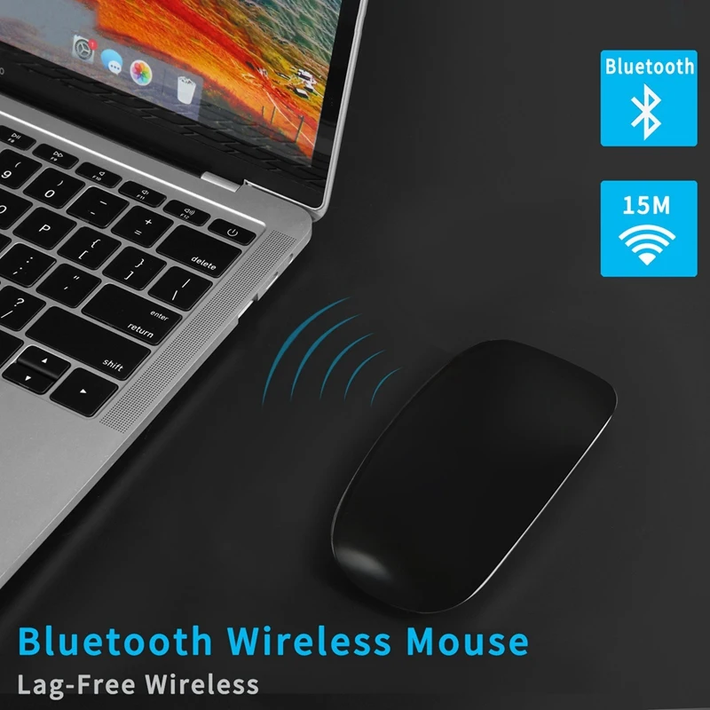 Беспроводная Bluetooth мышь эргономичная оптическая Ультратонкая для Apple MAC ПК