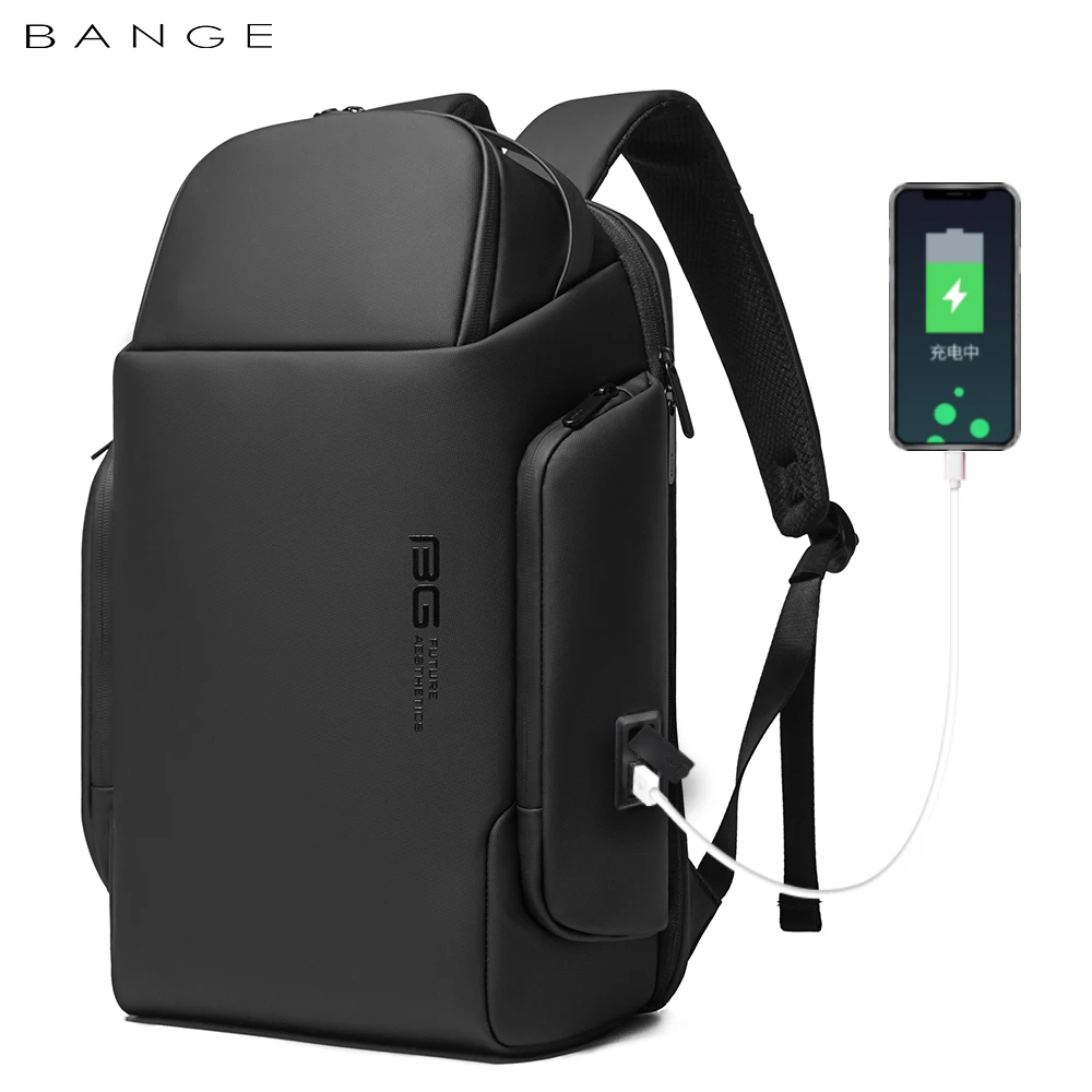 2021BANGE NEW Shell Design Anti-thief TSA Lock Men Backpack Waterproof 15.6 inch Laptop Bag Man Travel Bag With USB Charging