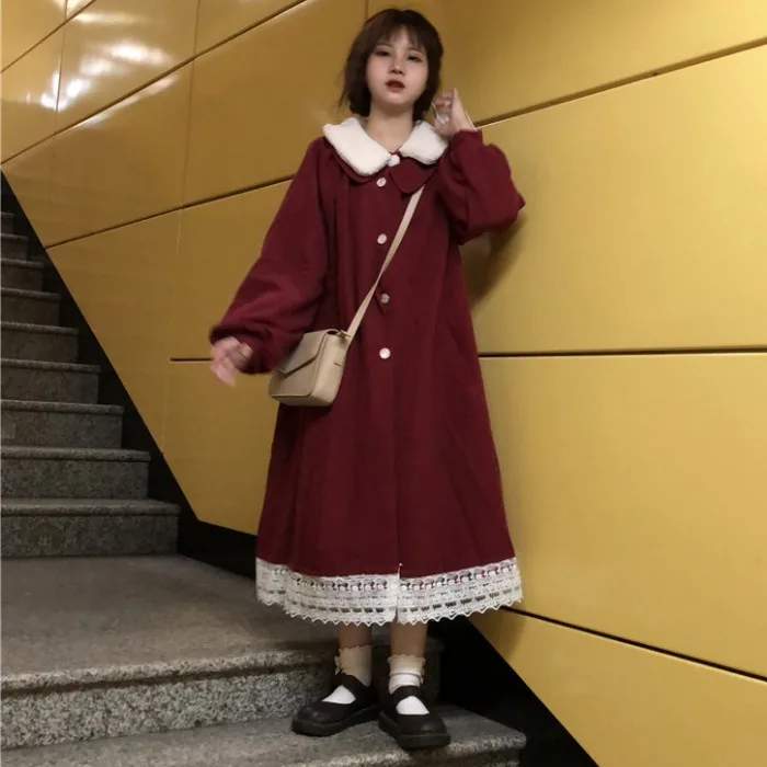 

French Style Retro Red Dress for Women Hepburn 2020 New Autumn and Winter New Ancient Military Uniform Cape Suit Skirt Two-Piece