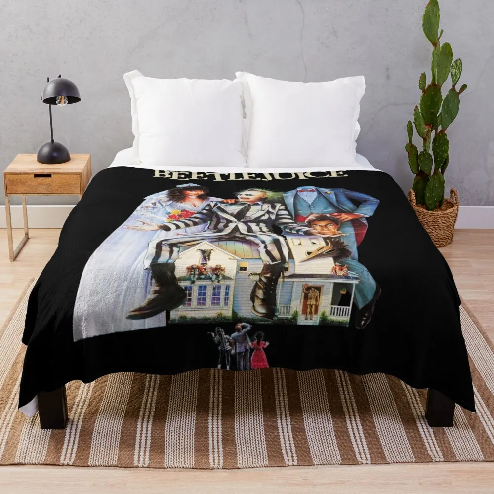 

Beetlejuice Fleece Fuzzy Blankets on Bed Sofa Air Condition Sleeping Cover Bedding Throws Bedsheet Kids Girls Gifts