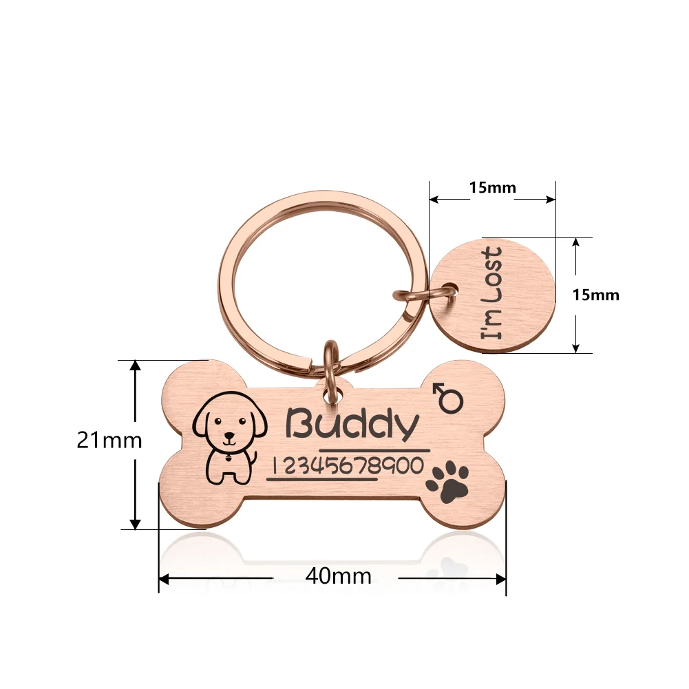 Персонализированная идентификационная бирка для собак и кошек с бесплатной