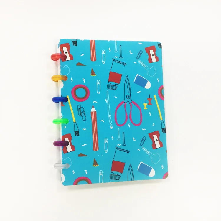 Милый новый мультяшный твердый школьный многоразовый круглый блокнот на спирали