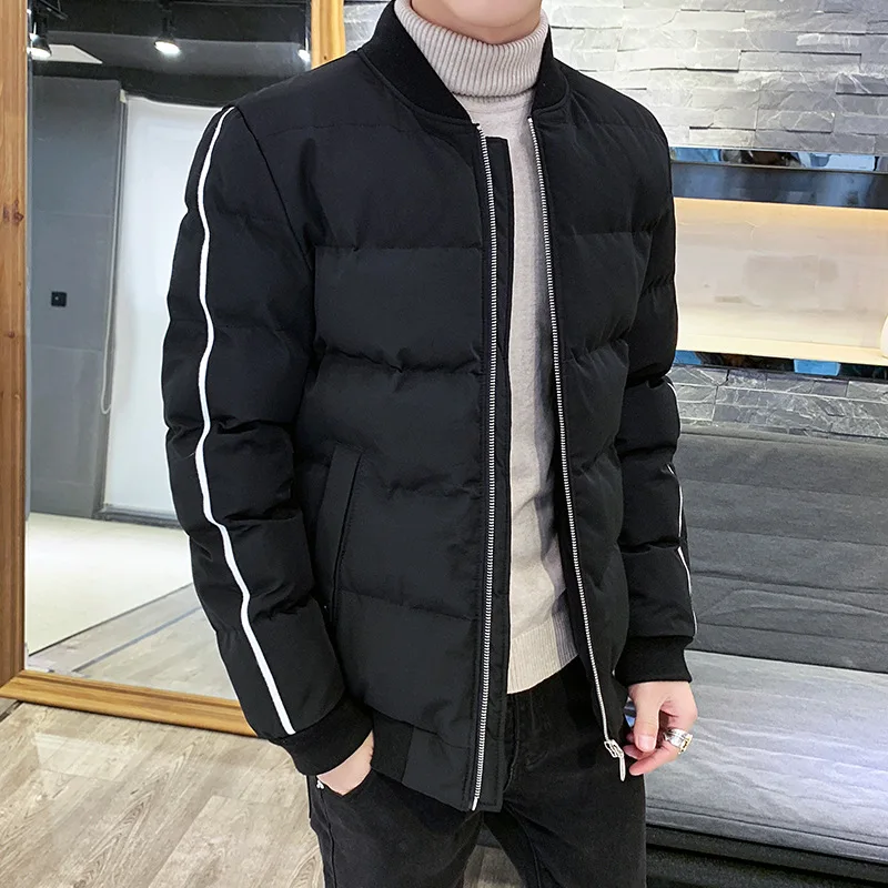 New Style Stand-up Collar Cotton-padded Jacket Men's Baseball Collar Autumn and Winter Down Jacket