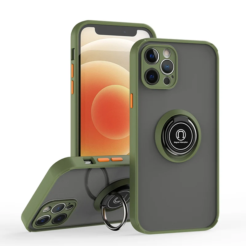 Shockproof Phone Case For OPPO Reno 5F 5 6 4 5K LITE PRO 4G 5G With Magnetic Ring Bracket 360°Rotation Matte Anti-fall Cover