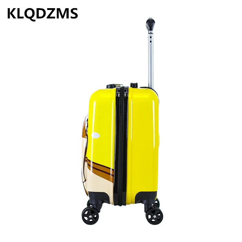 KLQDZMS 18 Inch Cartoon Trolley Luggage Bag Children's  Outdoor Travel Suitcase Kids Boarding Luggage Travel wheeled Case