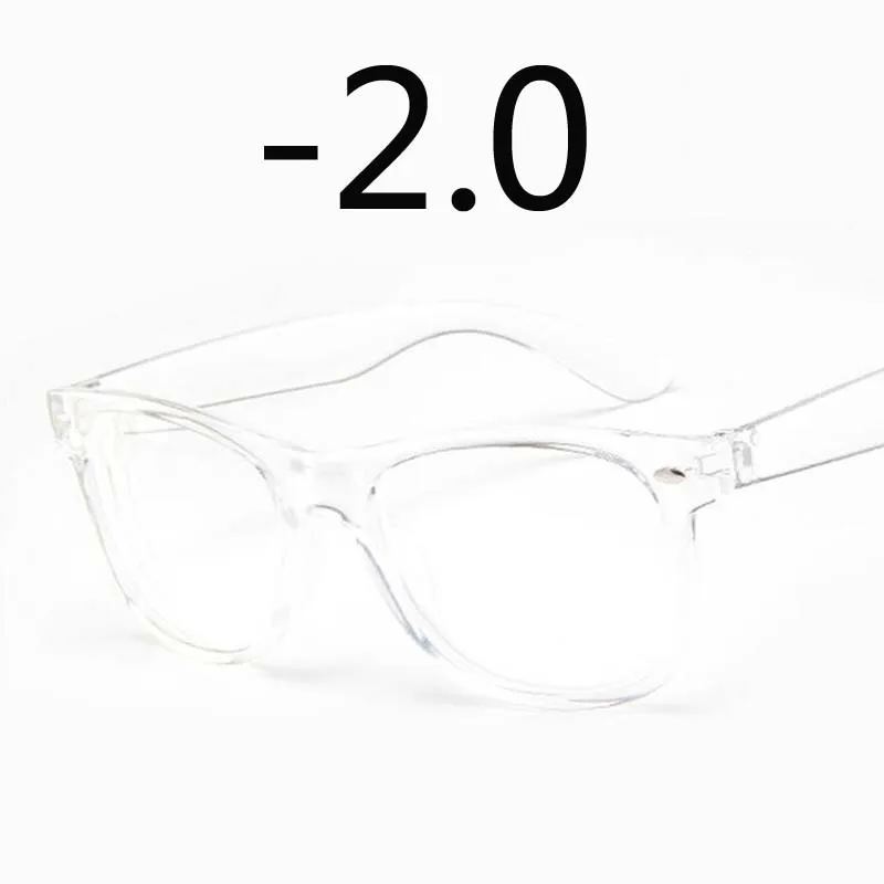 Готовые Очки для близорукости прозрачная белая пластиковая оправа 2140 очки диоптрий 0-0,5-1-1,5-2-2,5-3-3,5-4-4,5-5-5,5-6 - Цвет оправы: white frame -2.0