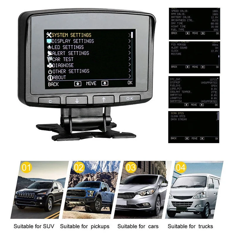 A208C дисплей с головкой умный автомобиль OBD Hud Дисплей метр спикер расход топлива