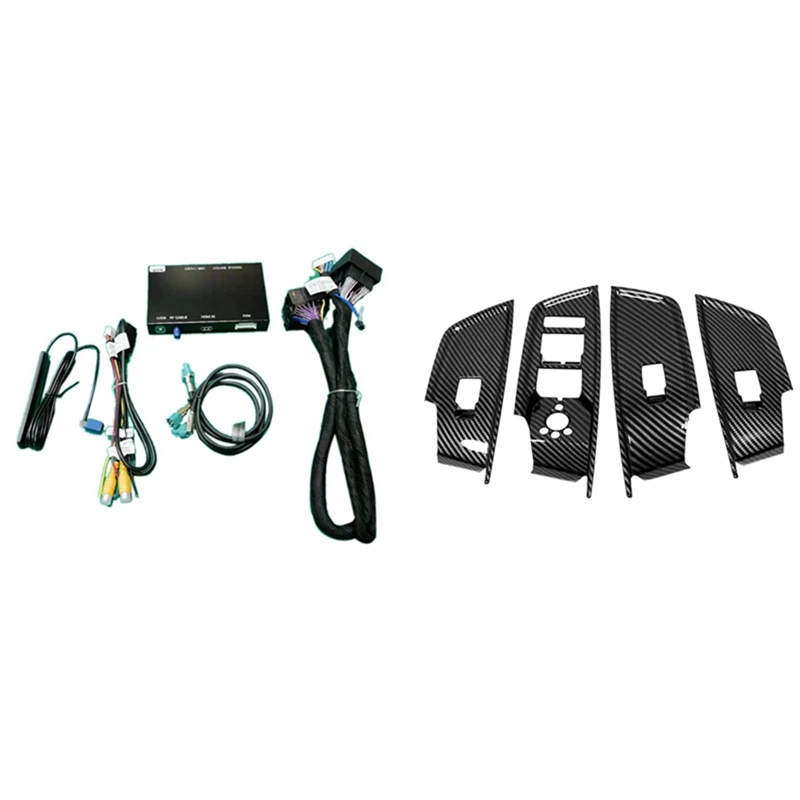 

Car Wireless For Carplay Activator Android Auto Interface Box With Car Window Glass Lift Button Trim Switch Cover