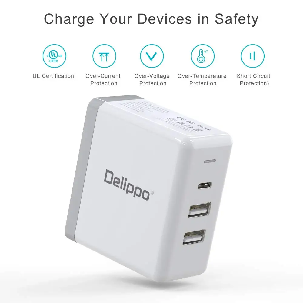 Зарядное устройство USB C 65 Вт QC 3 0 в 1|Зарядные устройства| |