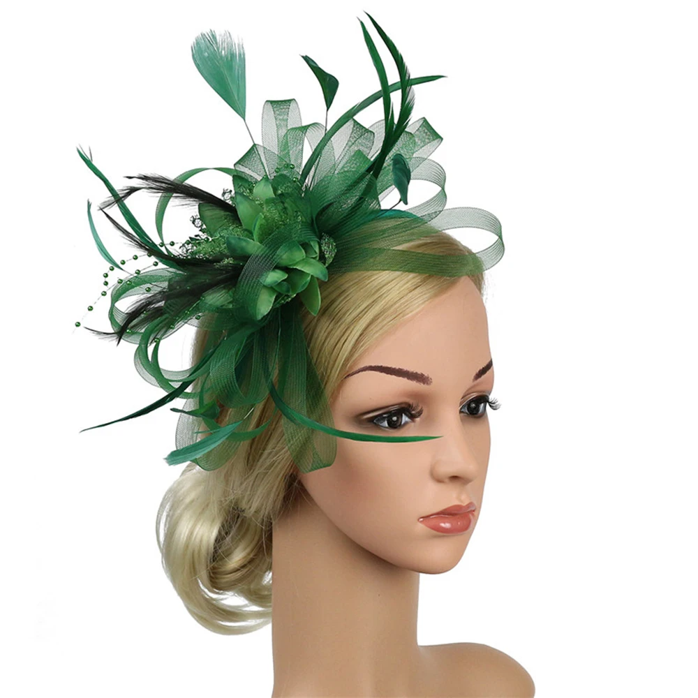 

Wedding Party Bridal Tiara Banquet Feather Hair Pins Clip Headdress For Women Ladies Head Band DIY Styling Ornaments Accessories