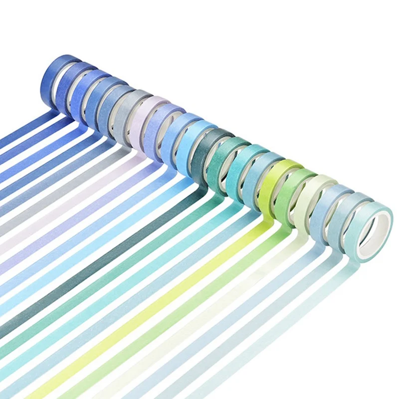 

60 Pcs/set Rainbow Solid Color Decorative Adhesive Tape Masking Washi Tape Set DIY Scrapbooking Sticker Label Stationery