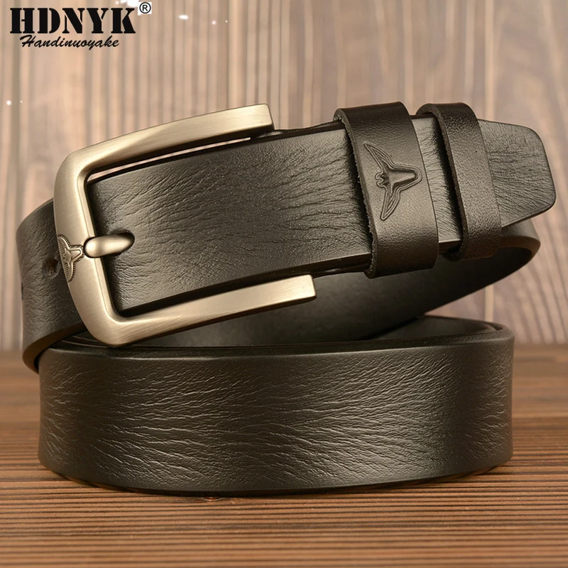 New arrivel Real Cowskin Leather Belt High Quality Pure First Layer Cowhide Pin Buckle Belt for Men Tide Jeans Belt Casual