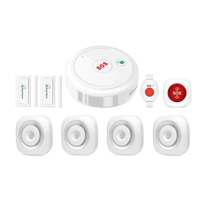 

Caring Elderly Living Alone Security System Emergency Alert with Motion Sensor and SOS Button